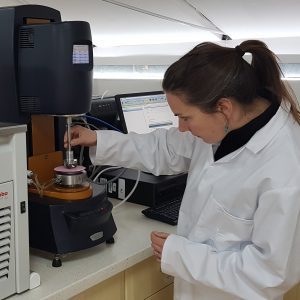 Tribological set-up on the rheometer with operative